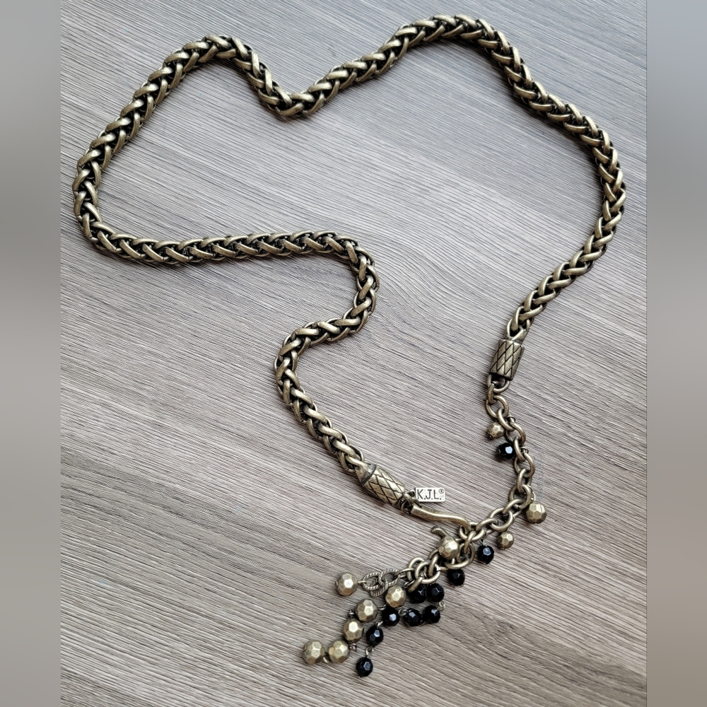 Vintage Kenneth Lane KJL Necklace brass tone